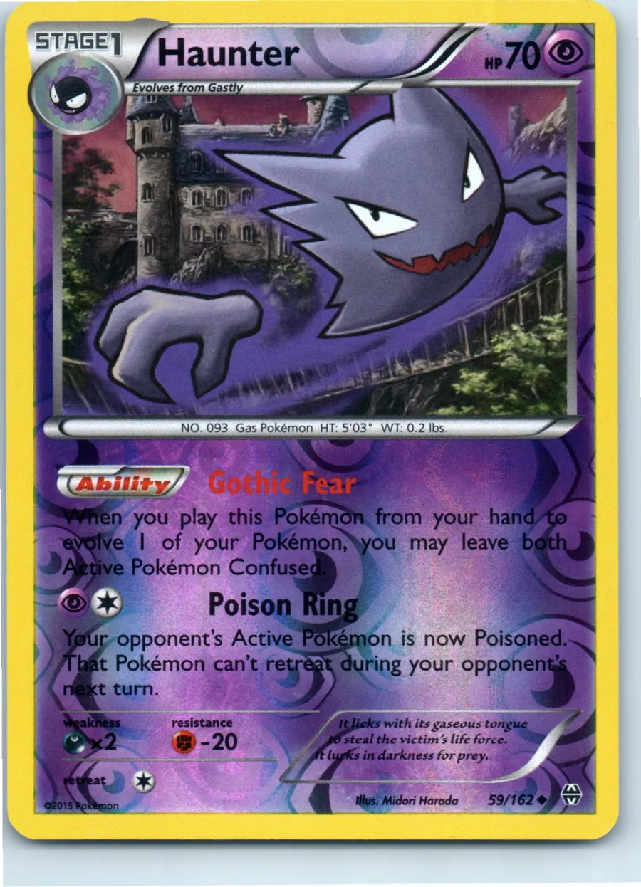 Haunter 59/162 front, the actual card for sale