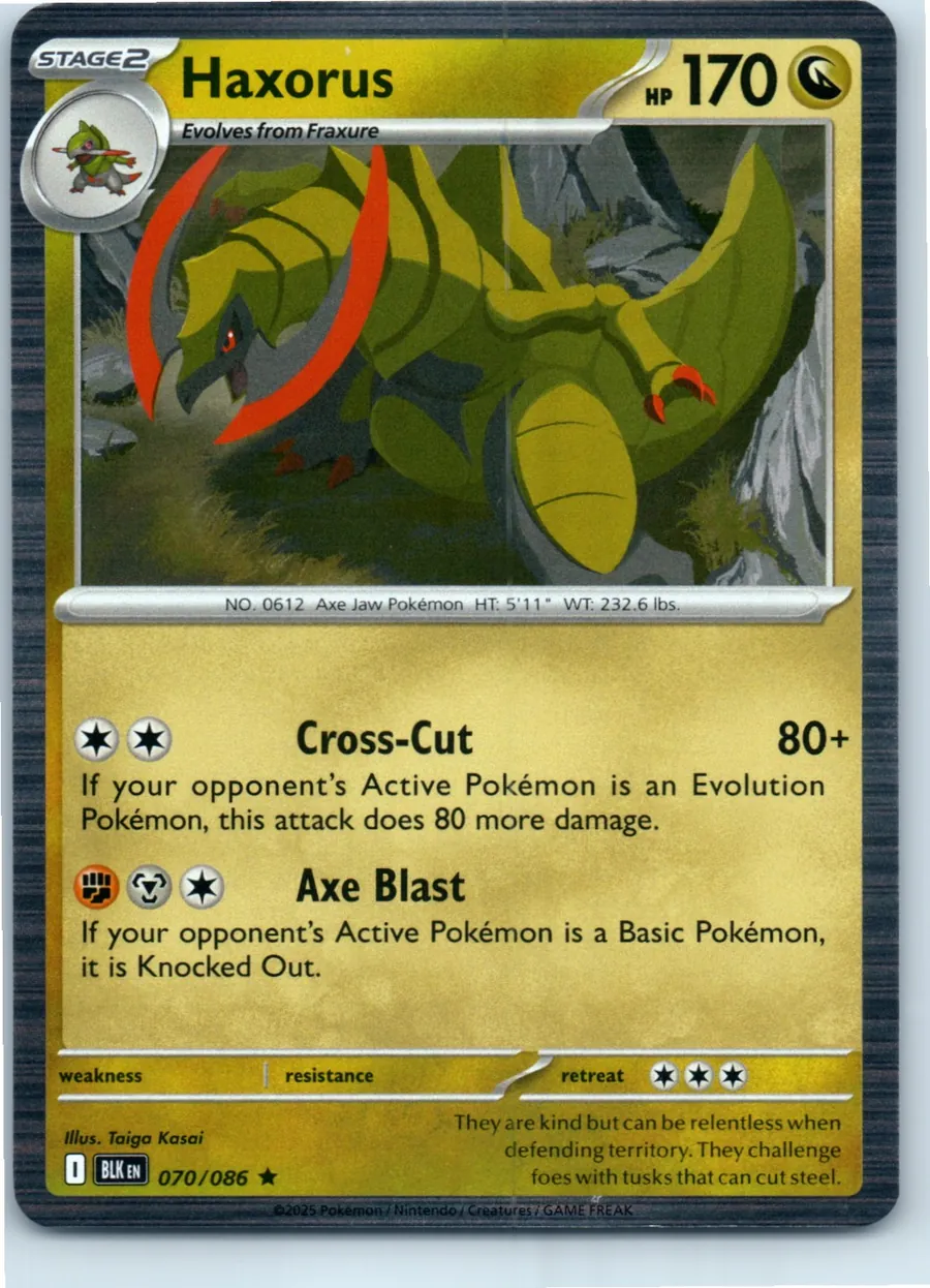Haxorus 070/086 front, the actual card for sale