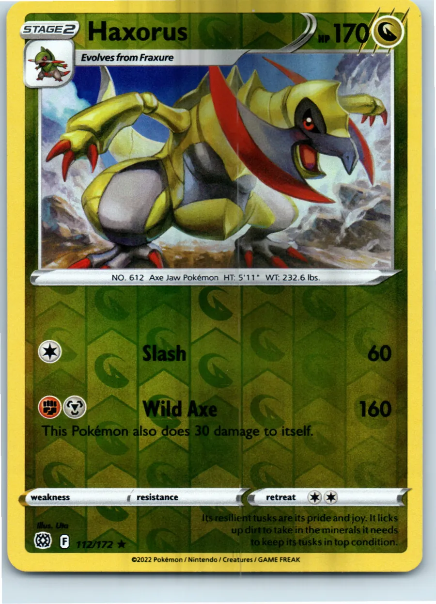 Haxorus 112/172 front, the actual card for sale
