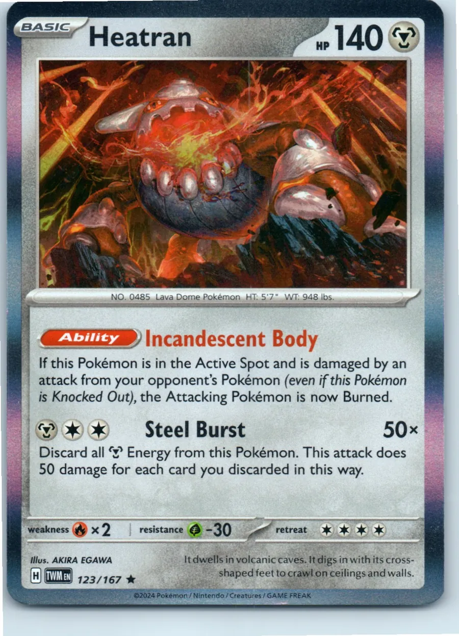 Heatran 123/167 front, the actual card for sale