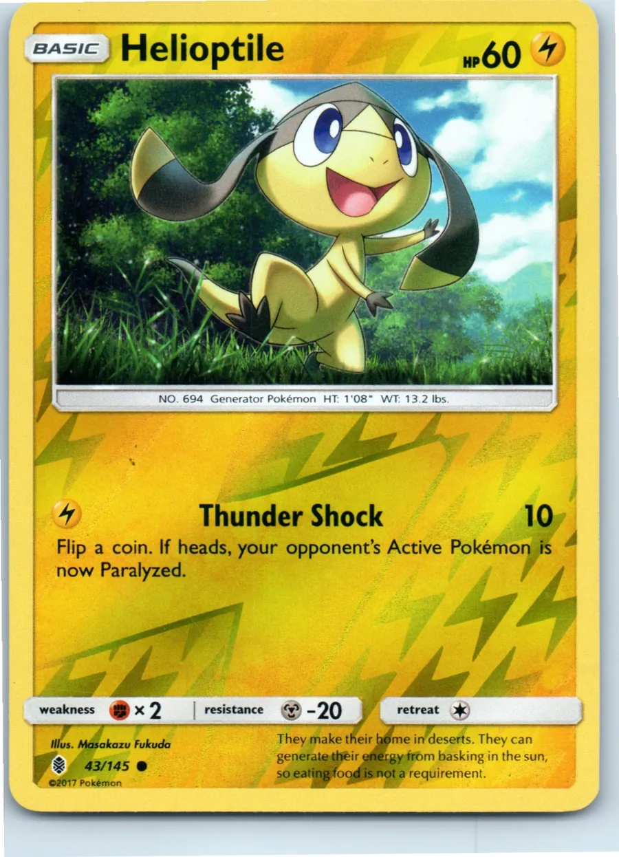 Helioptile 43/145 front, the actual card for sale