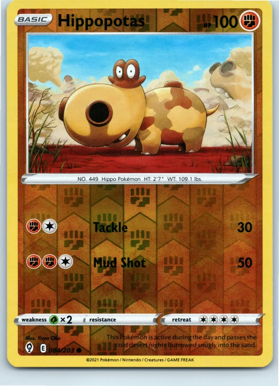 Hippopotas 084/203 front, the actual card for sale