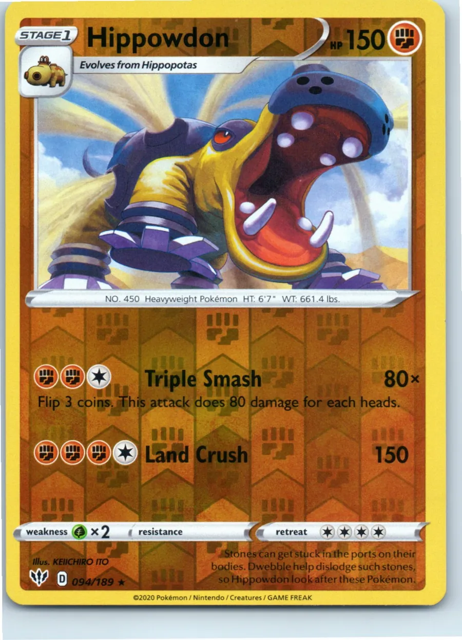 Hippowdon 094/189 front, the actual card for sale