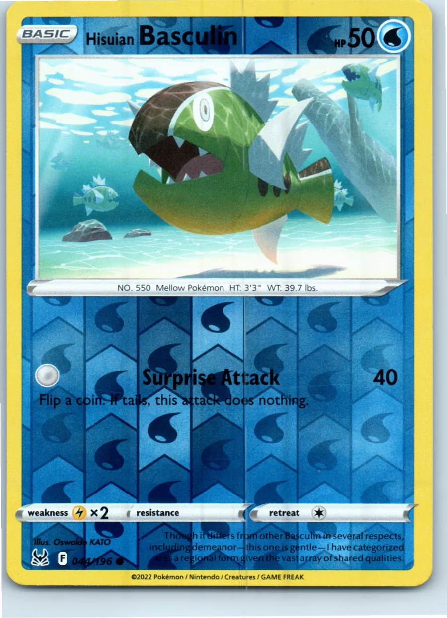 Hisuian Basculin 044/196 front, the actual card for sale