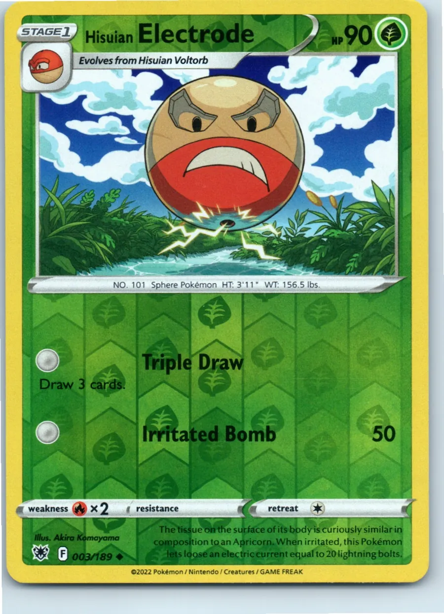 Hisuian Electrode 003/189 front, the actual card for sale