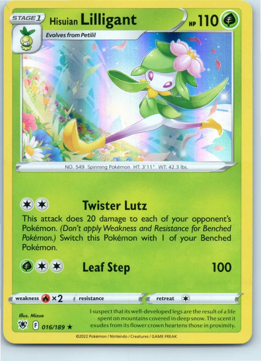 Hisuian Lilligant 016/189 front, the actual card for sale