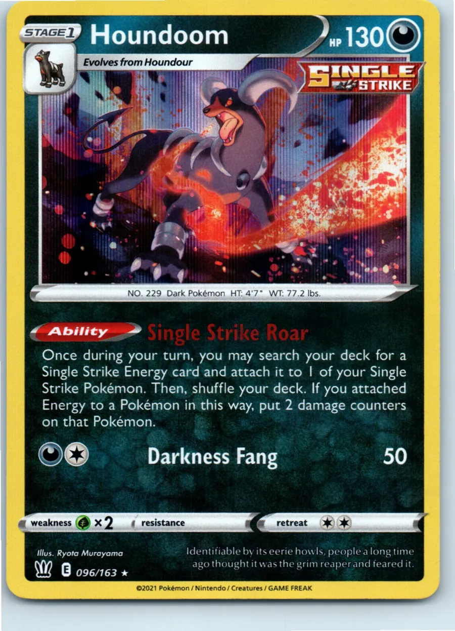 Houndoom 096/163 front, the actual card for sale