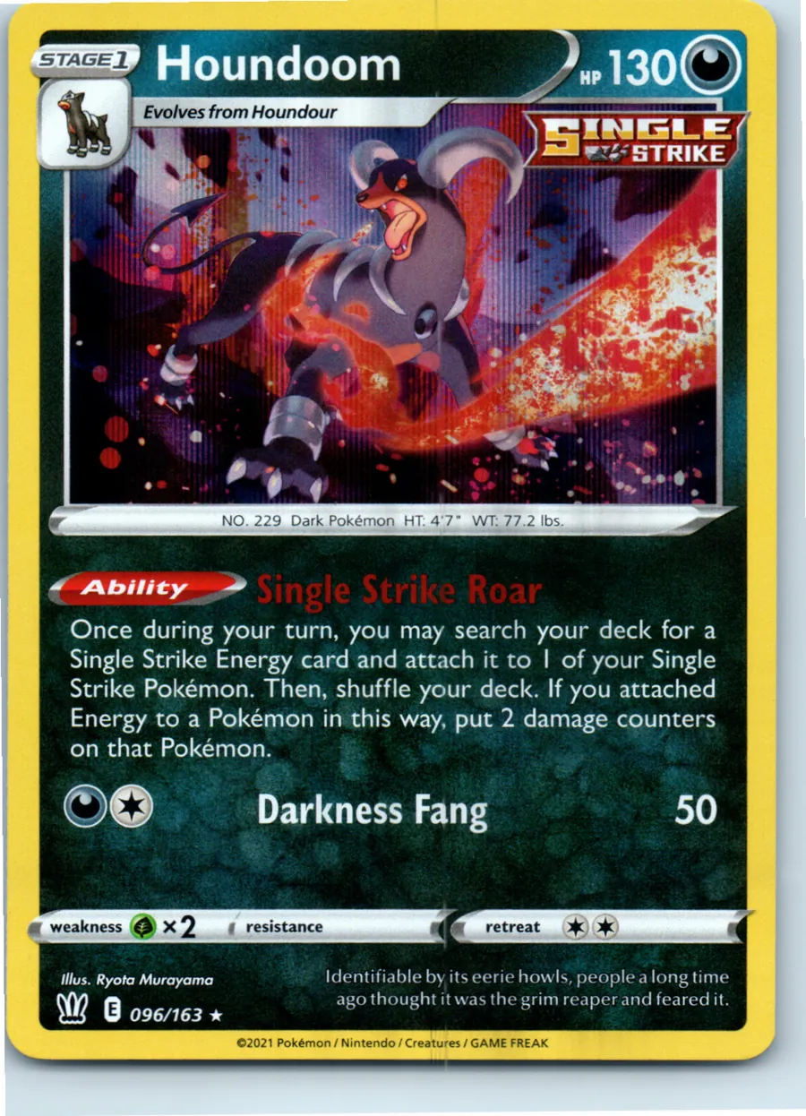 Houndoom 096/163 front, the actual card for sale