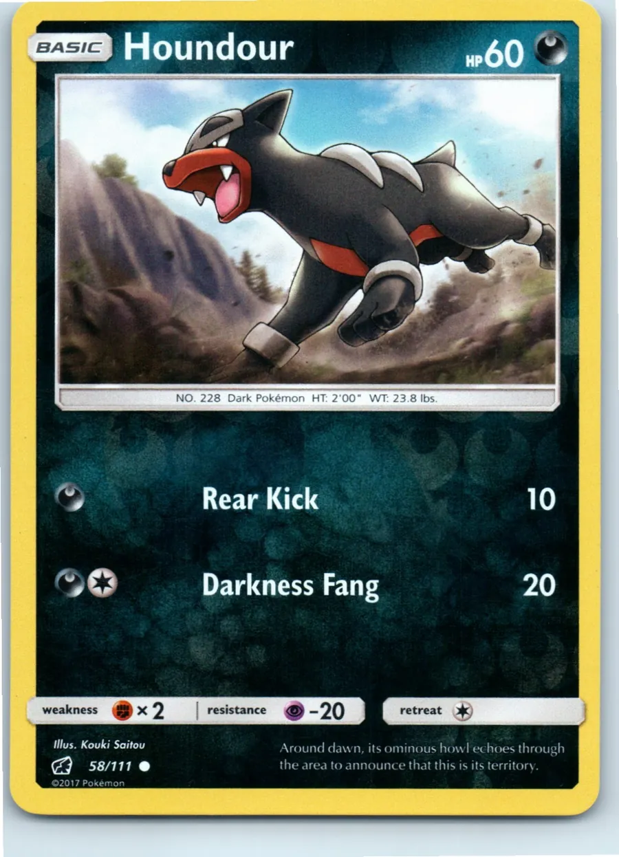 Houndour 58/111 front, the actual card for sale