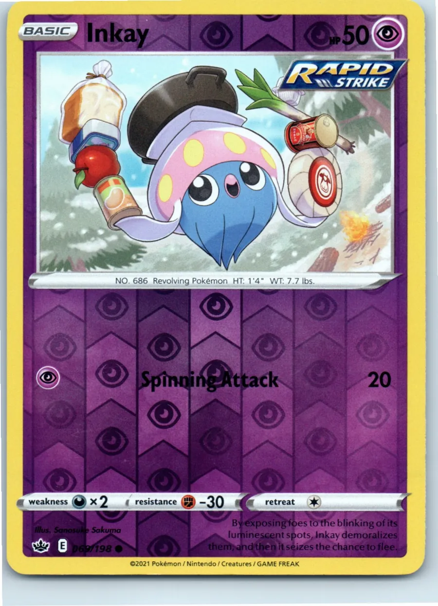 Inkay 069/198 front, the actual card for sale