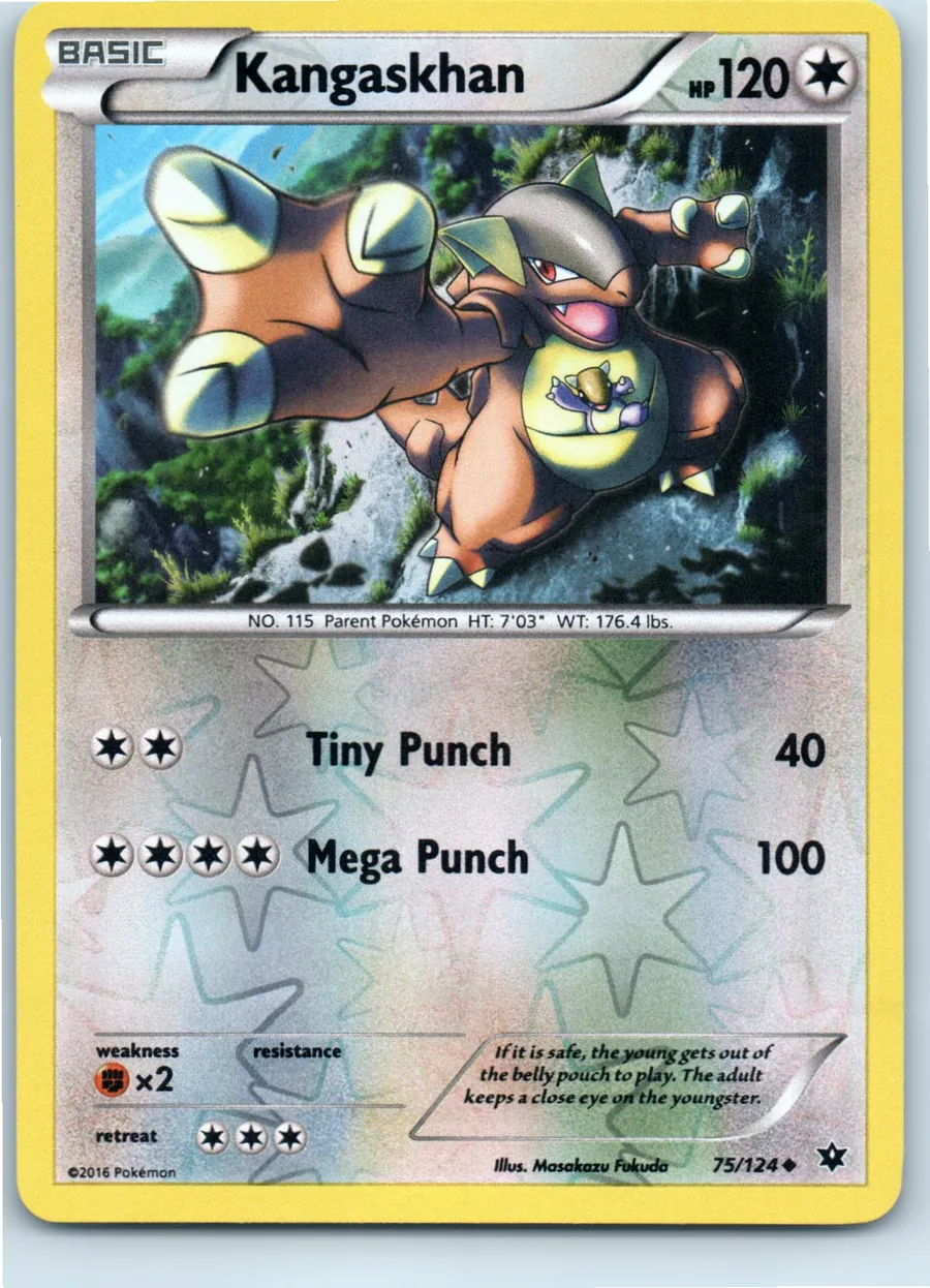 Kangaskhan 75/124 front, the actual card for sale