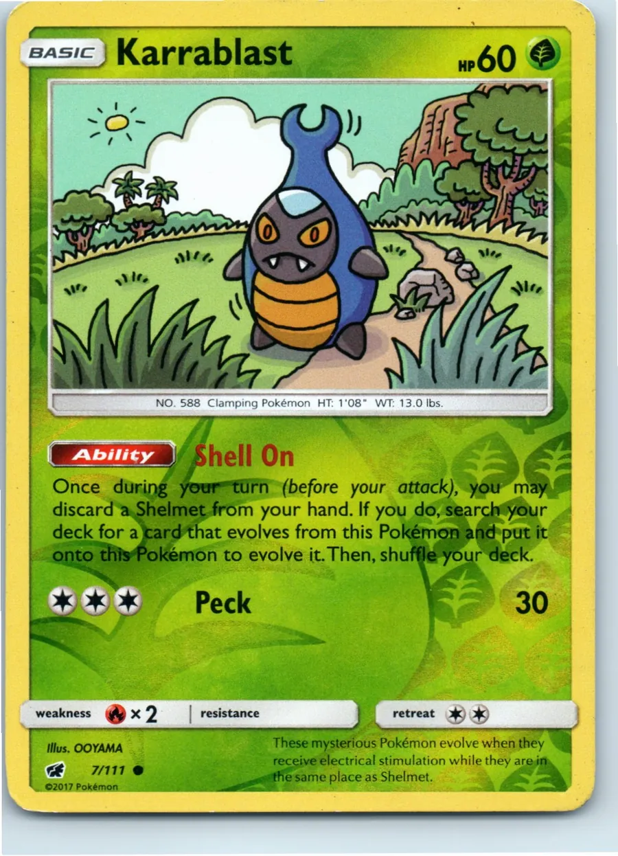 Karrablast 7/111 front, the actual card for sale