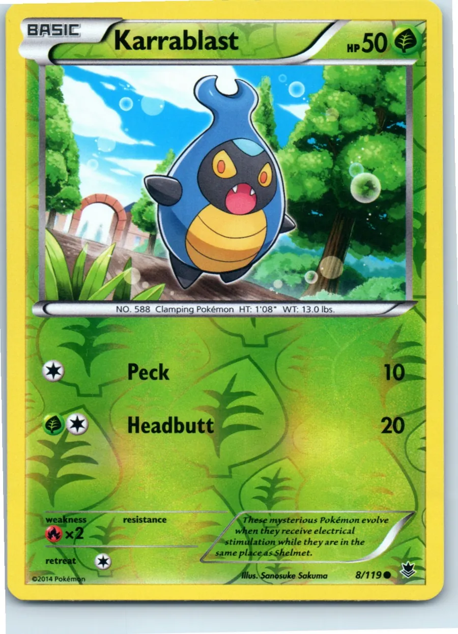 Karrablast 8/119 front, the actual card for sale
