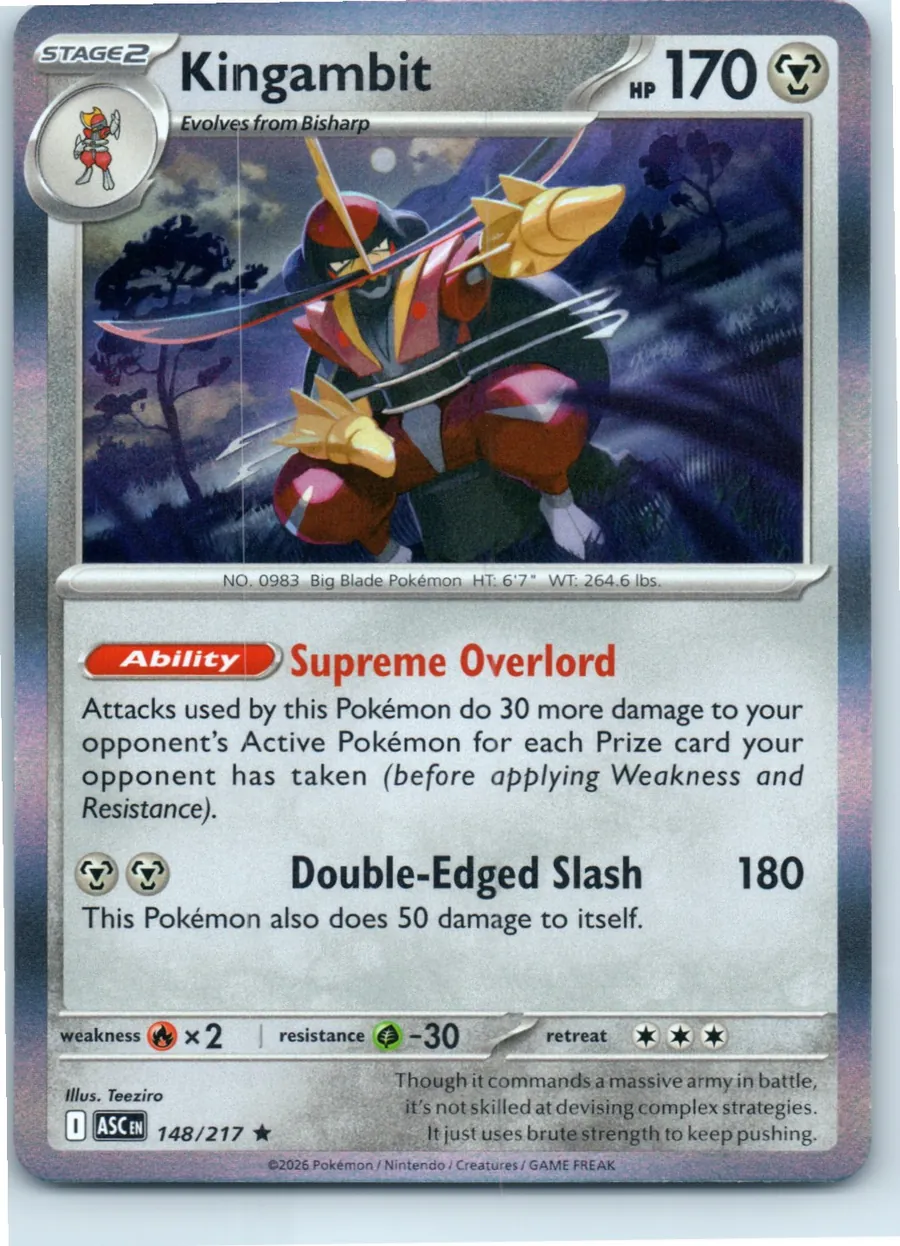 Kingambit 148/217 front, the actual card for sale