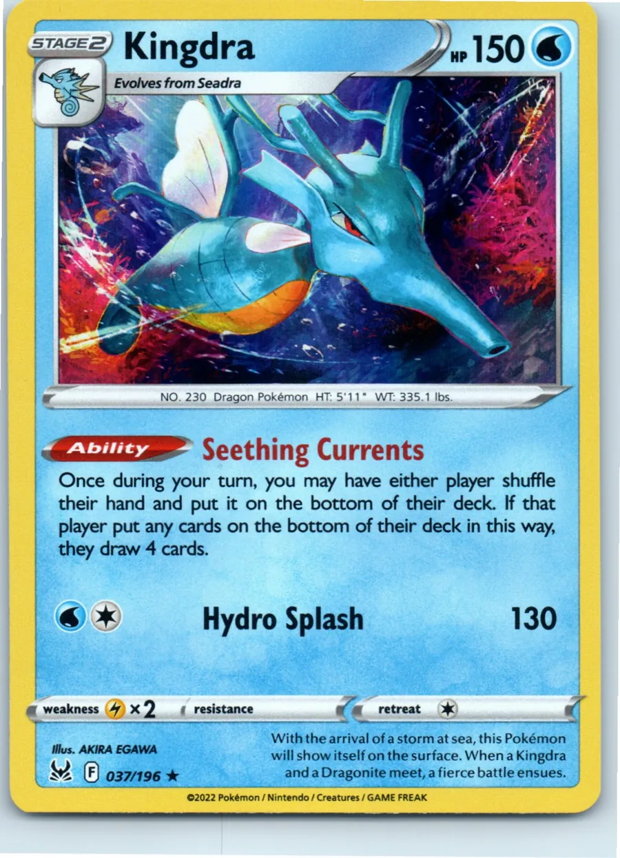 Kingdra 037/196 front, the actual card for sale