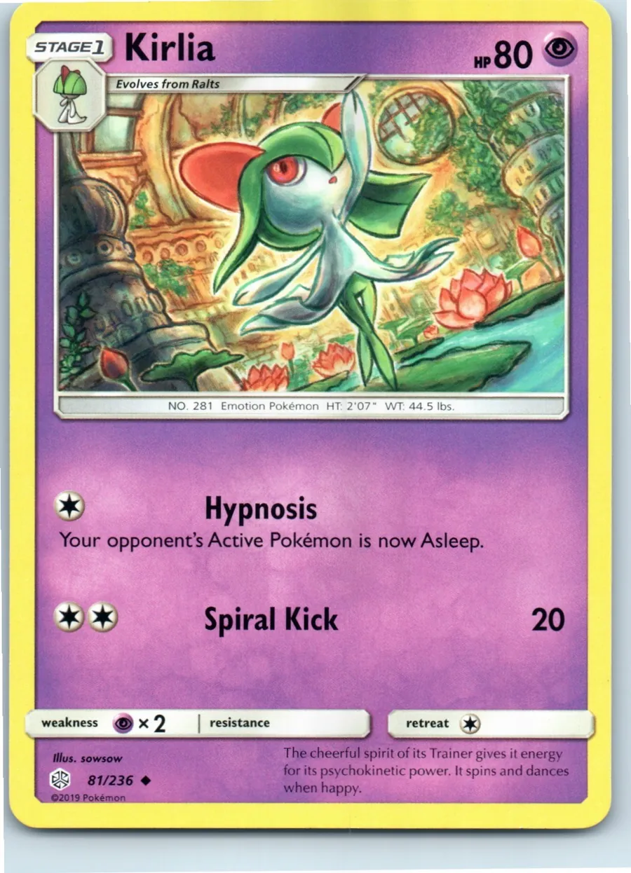 Kirlia 81/236 front, the actual card for sale