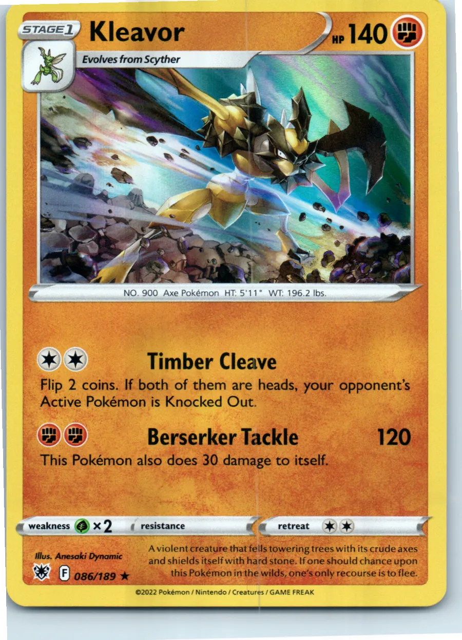 Kleavor 086/189 front, the actual card for sale