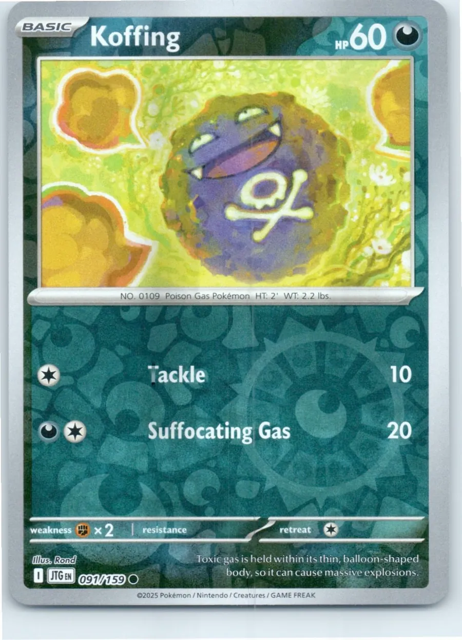 Koffing 091/159 front, the actual card for sale