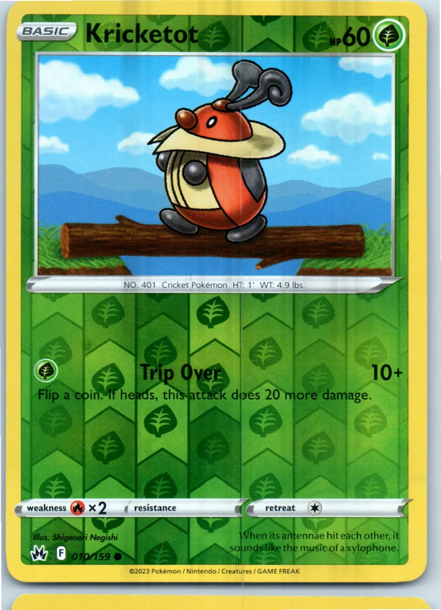 Kricketot 010/159 front, the actual card for sale