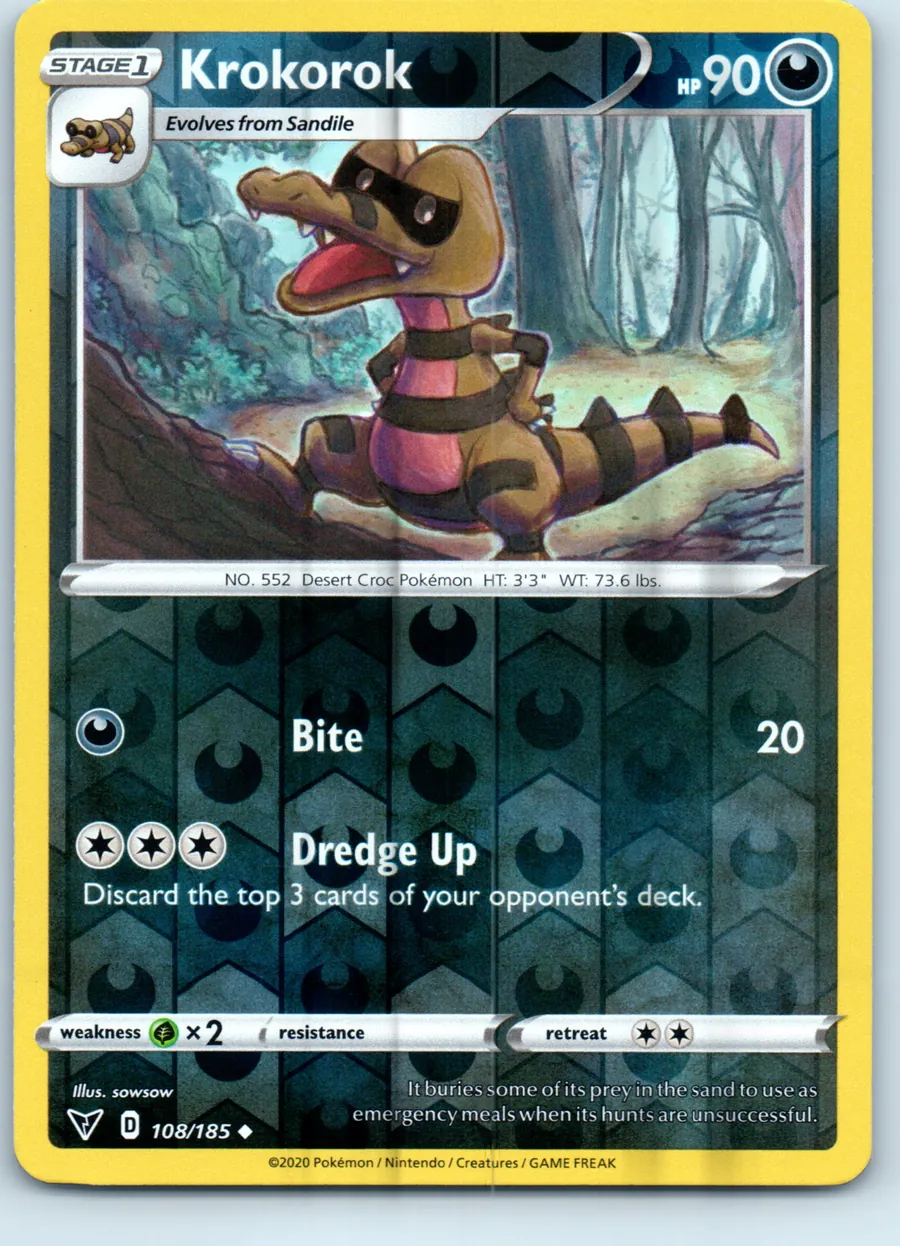 Krokorok 108/185 front, the actual card for sale