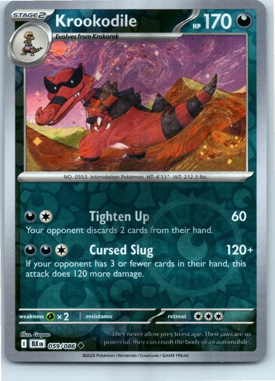 Krookodile 059/086 front, the actual card for sale