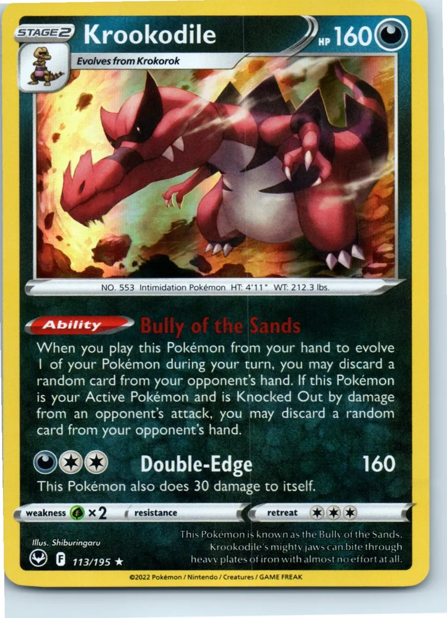 Krookodile 113/195 front, the actual card for sale