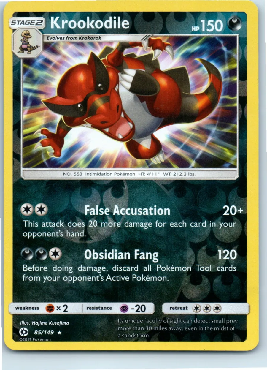 Krookodile 85/149 front, the actual card for sale