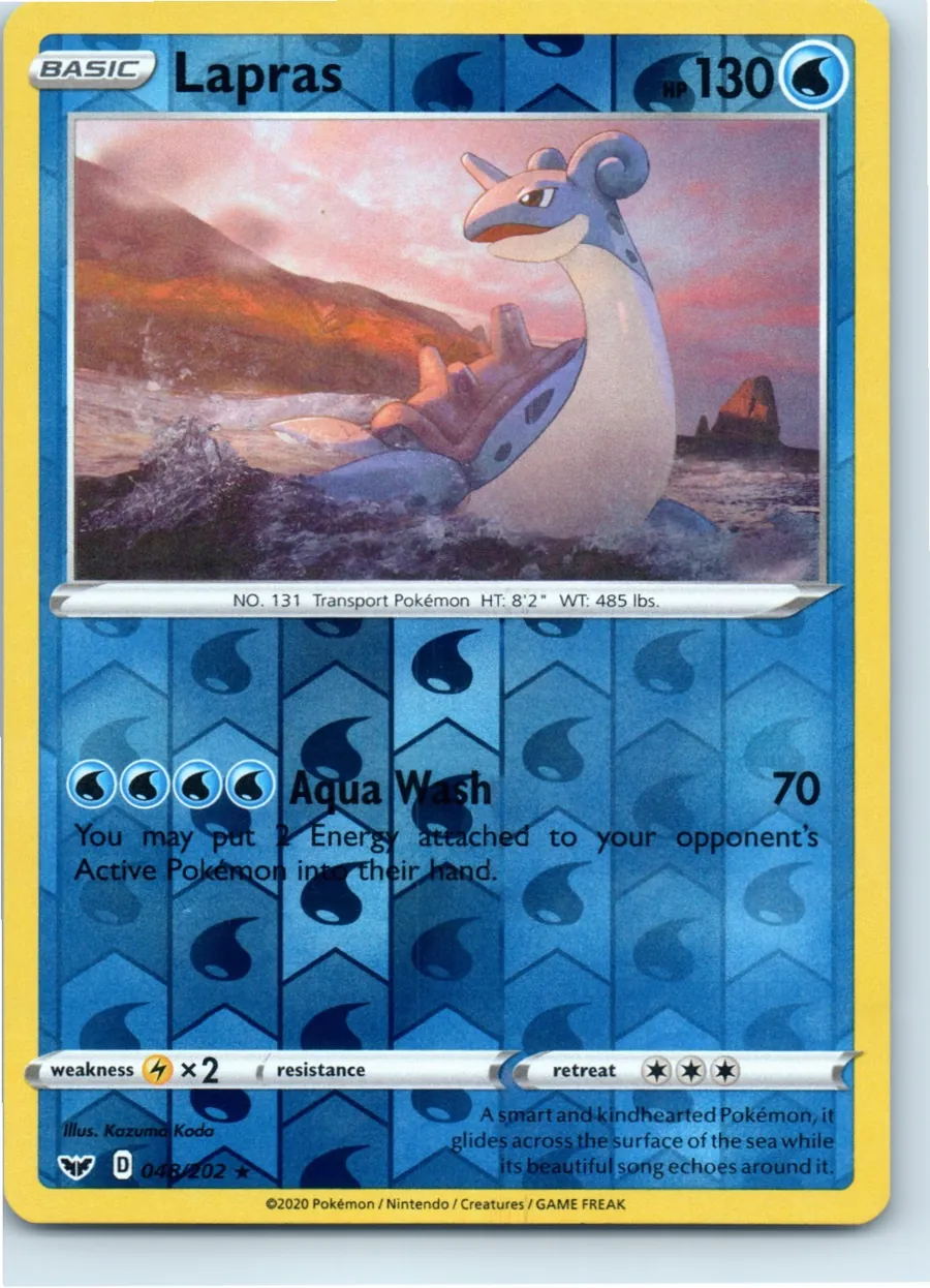 Lapras 048/202 front, the actual card for sale