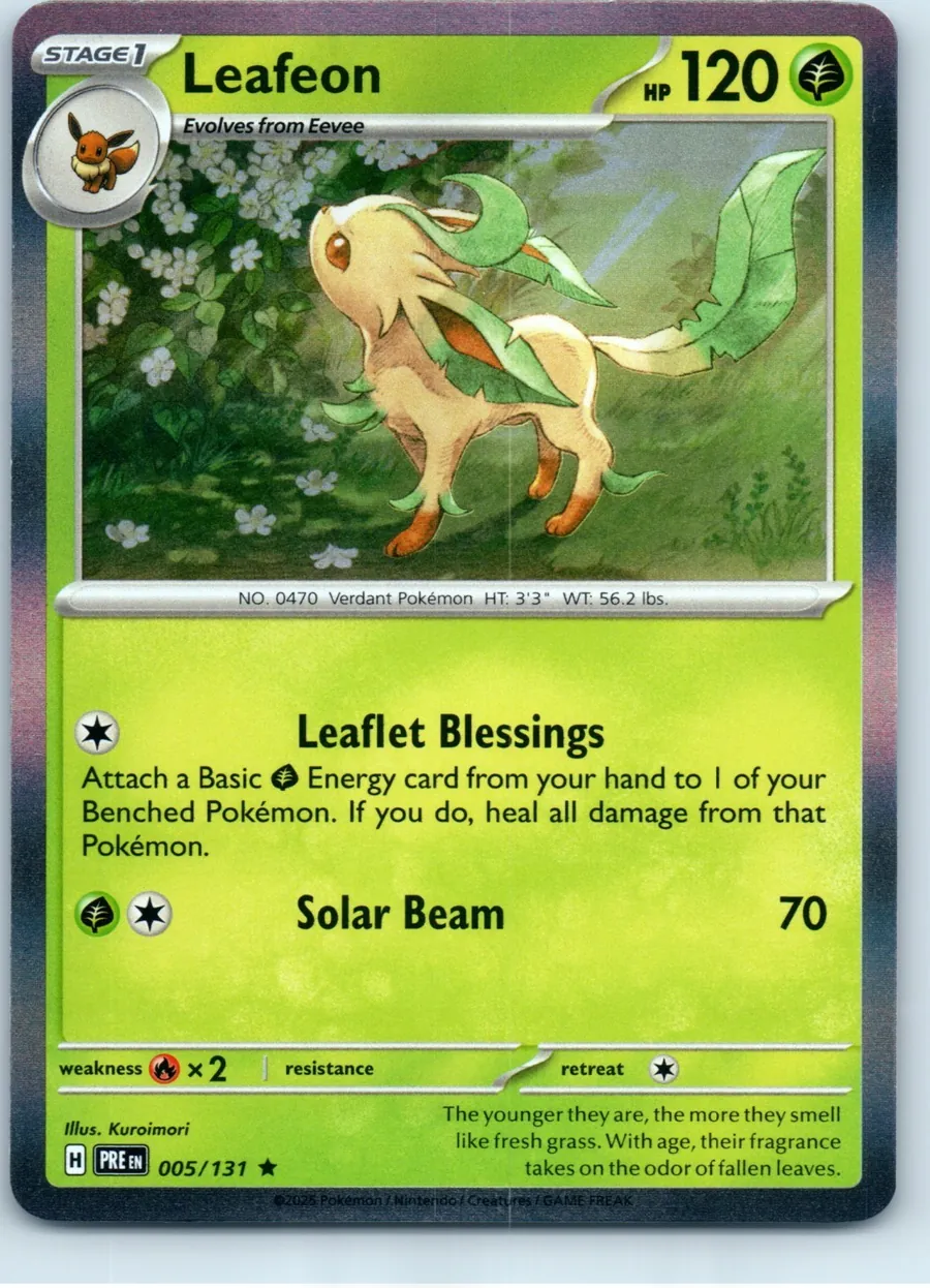 Leafeon 005/131 front, the actual card for sale
