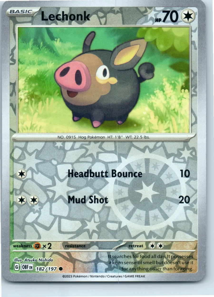 Lechonk 182/197 front, the actual card for sale