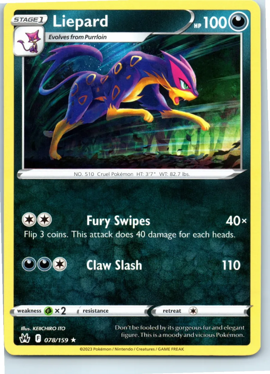 Liepard 078/159 front, the actual card for sale