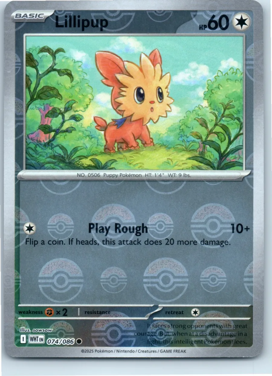Lillipup 074/086 front, the actual card for sale
