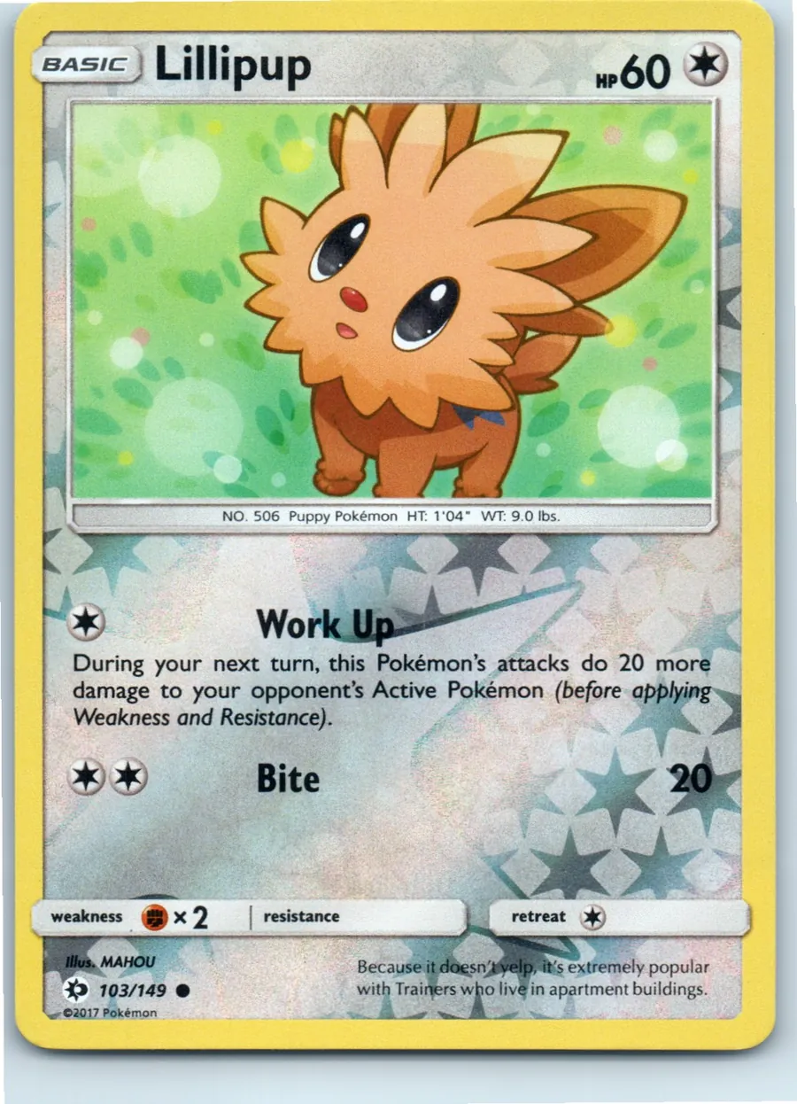 Lillipup 103/149 front, the actual card for sale