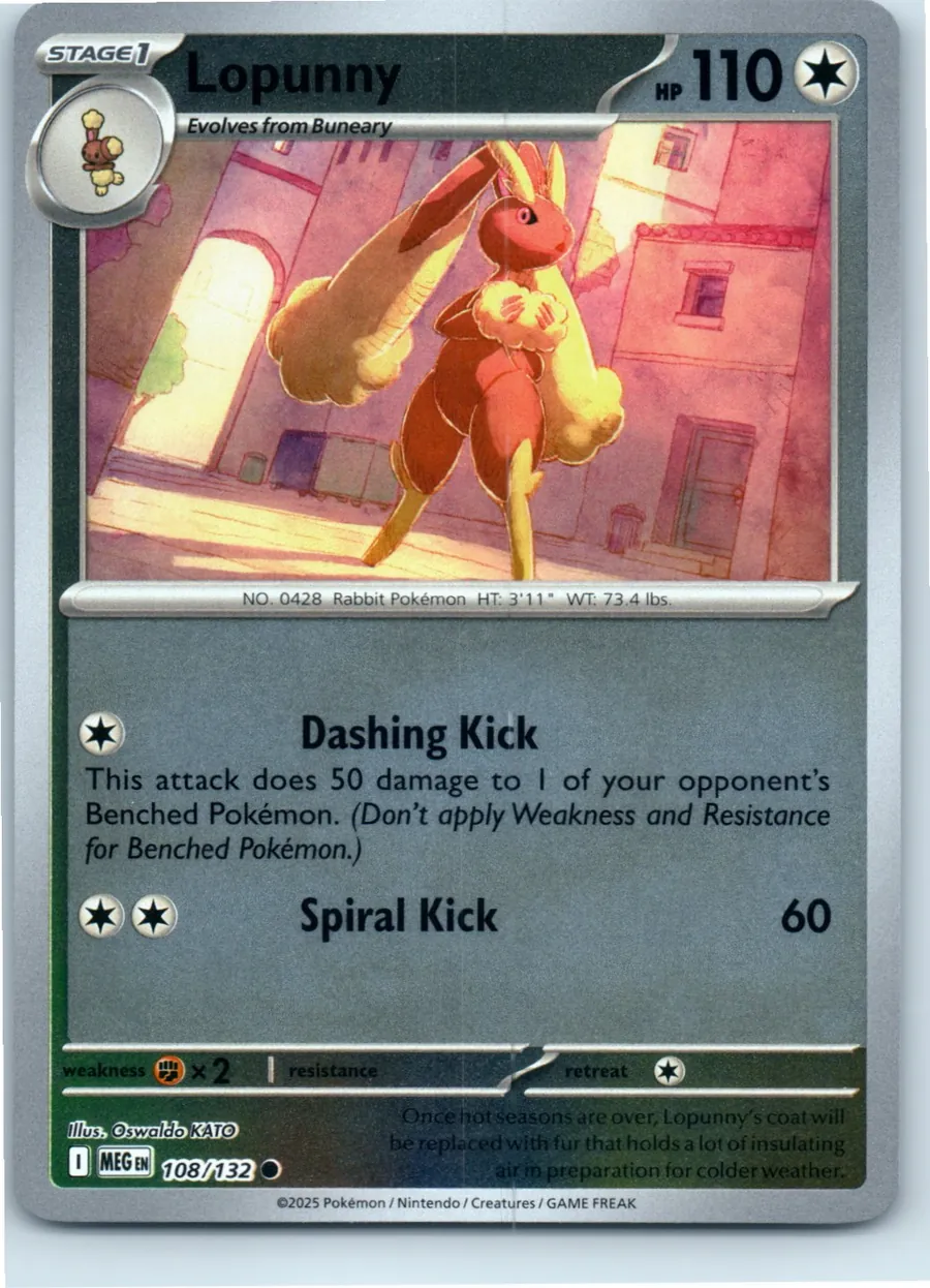 Lopunny 108/132 front, the actual card for sale