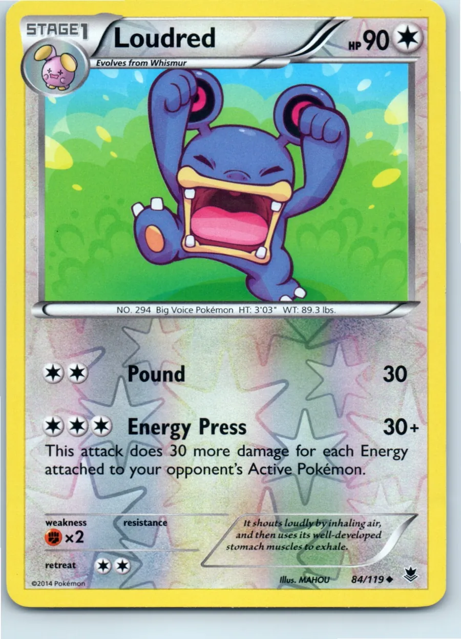 Loudred 84/119 front, the actual card for sale