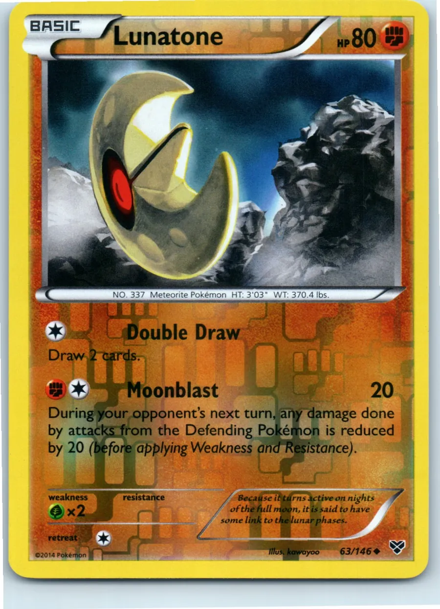 Lunatone 63/146 front, the actual card for sale