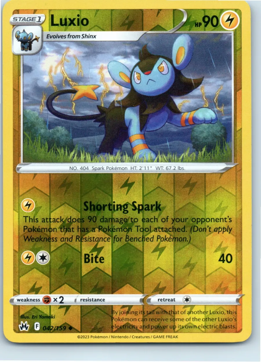 Luxio 042/159 front, the actual card for sale