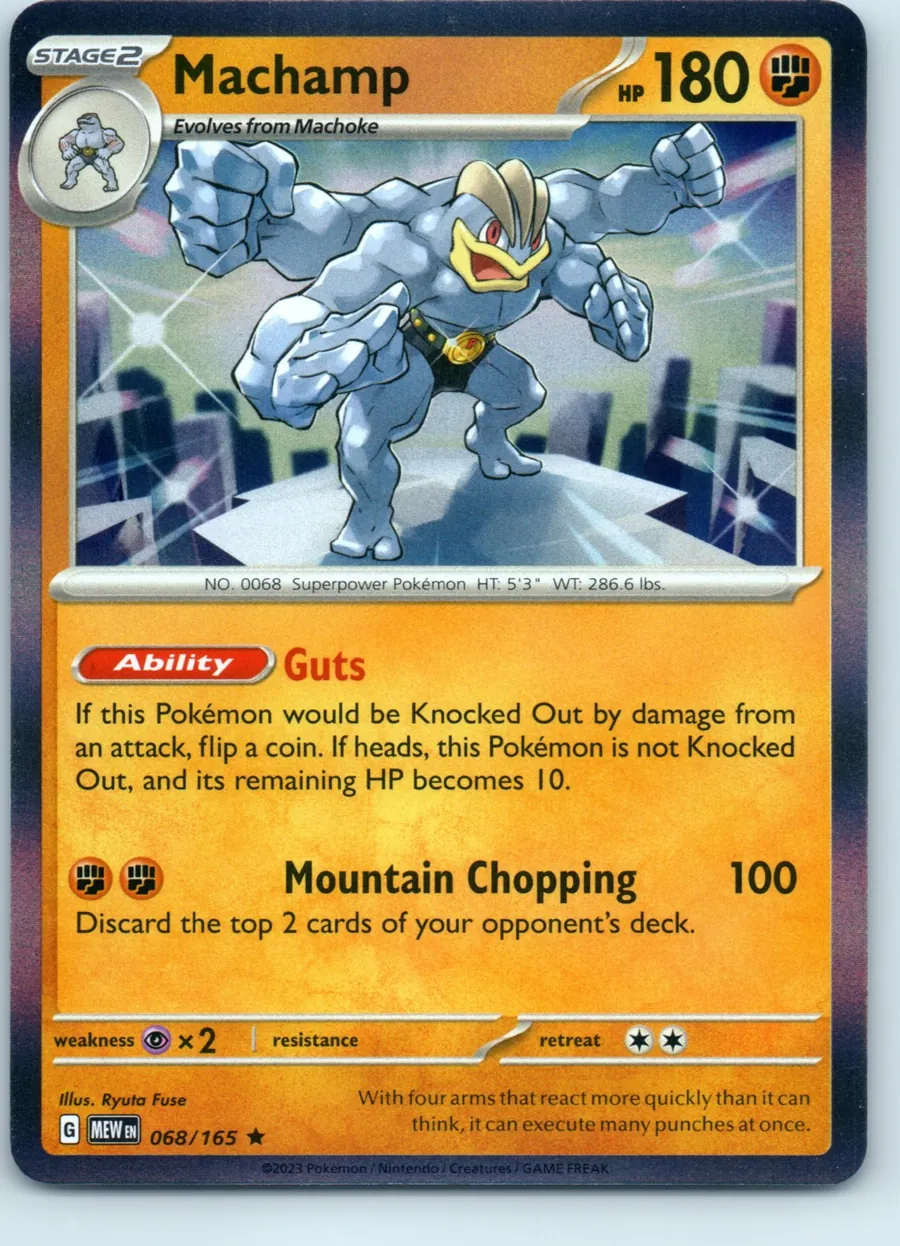 Machamp 068/165 front, the actual card for sale