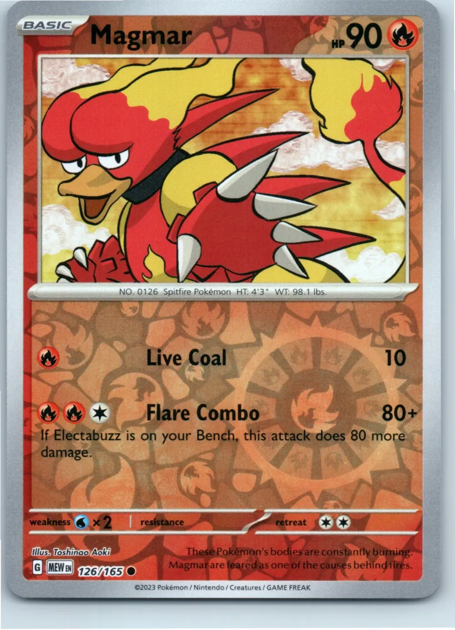Magmar 126/165 front, the actual card for sale