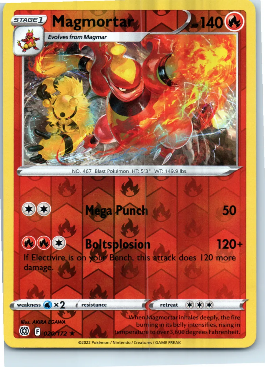 Magmortar 020/172 front, the actual card for sale