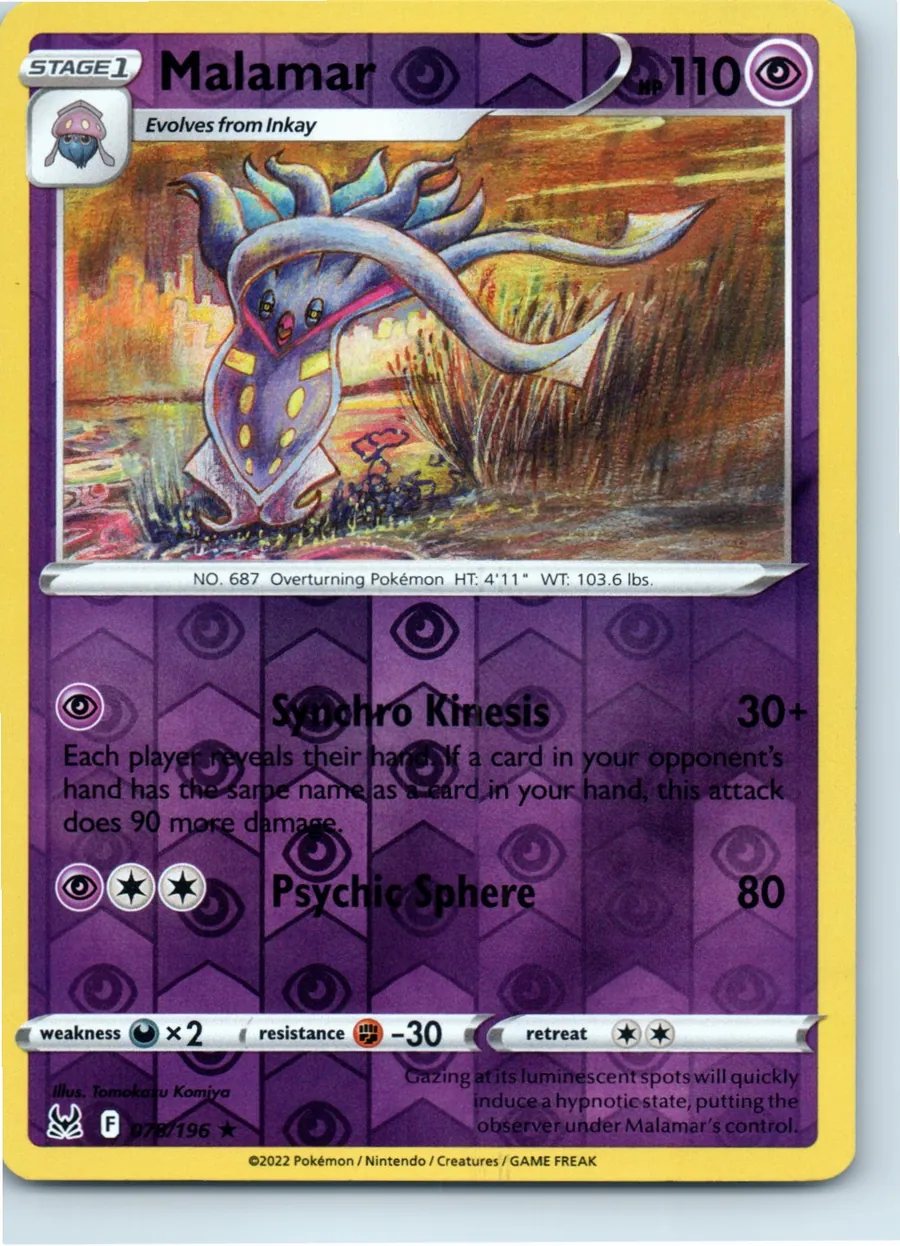Malamar 078/196 front, the actual card for sale