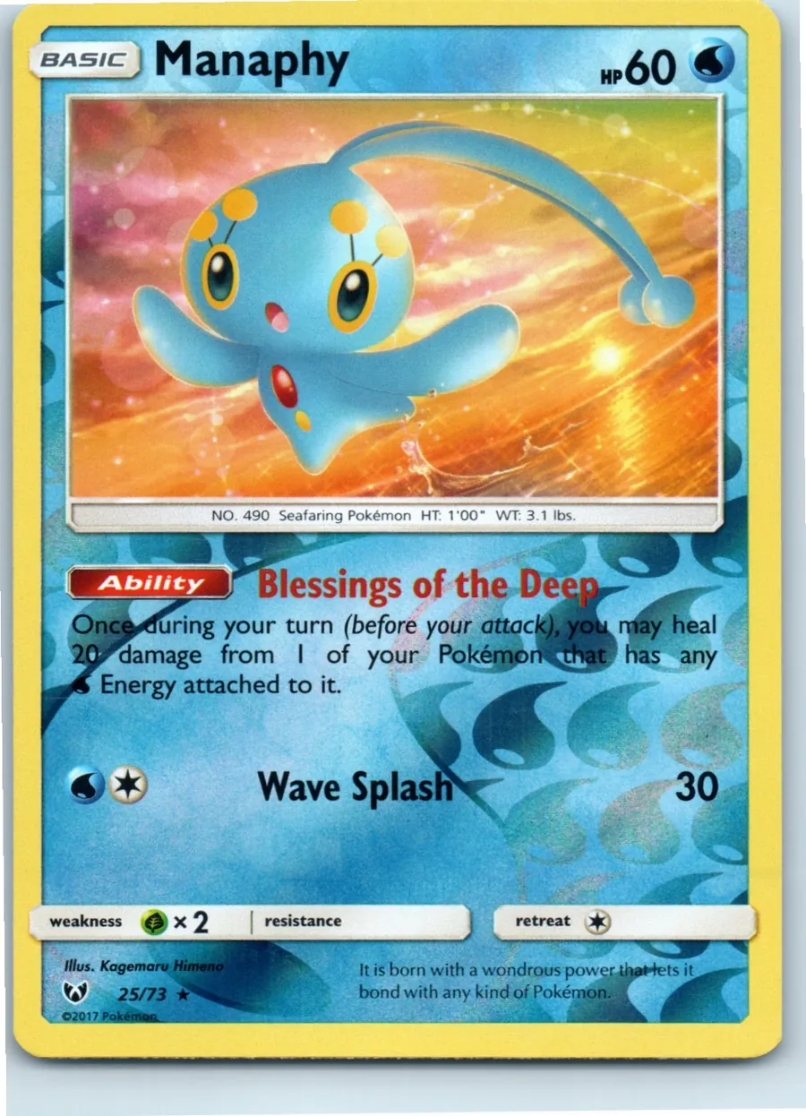 Manaphy 25/73 front, the actual card for sale