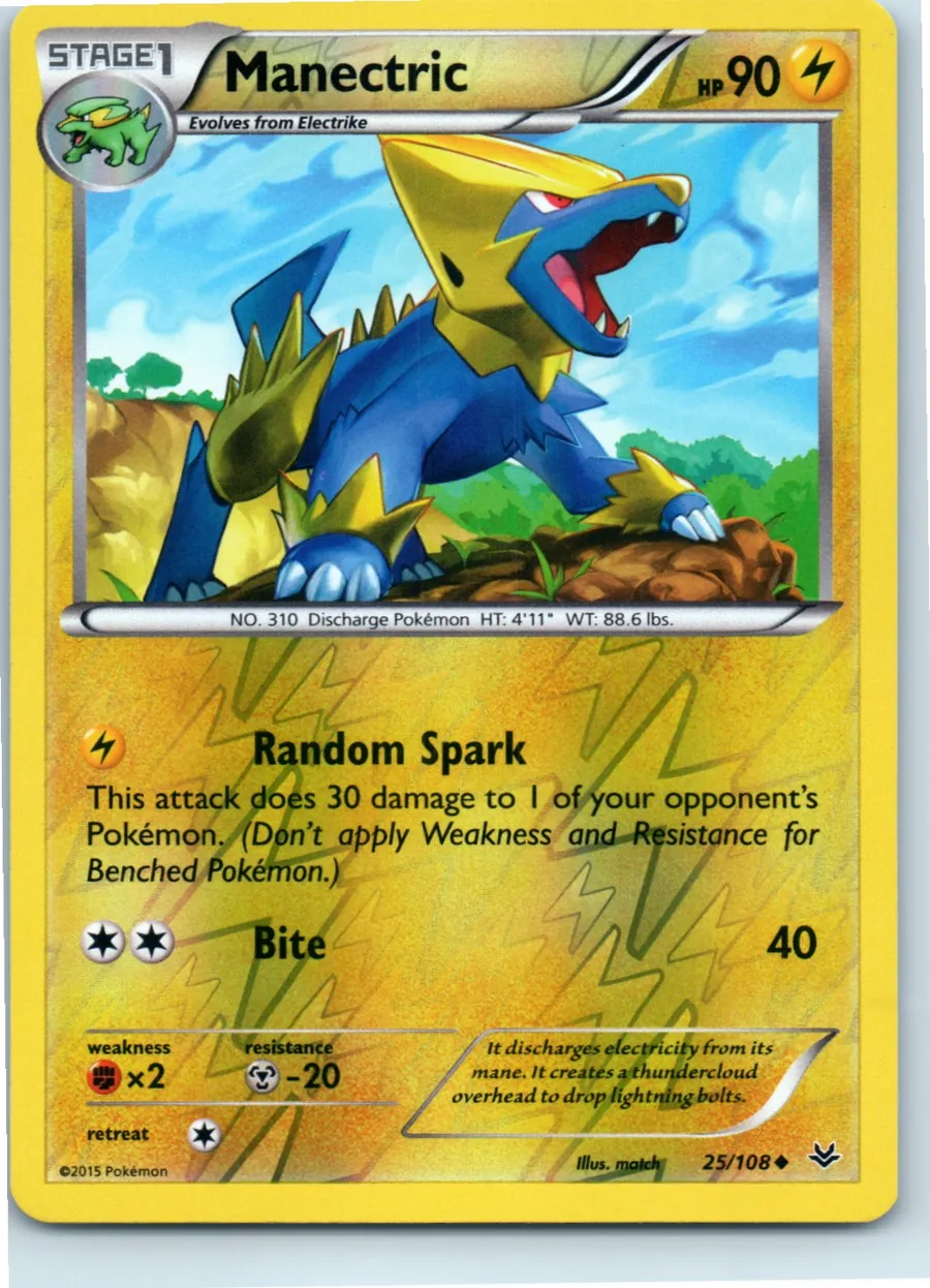 Manectric 25/108 front, the actual card for sale