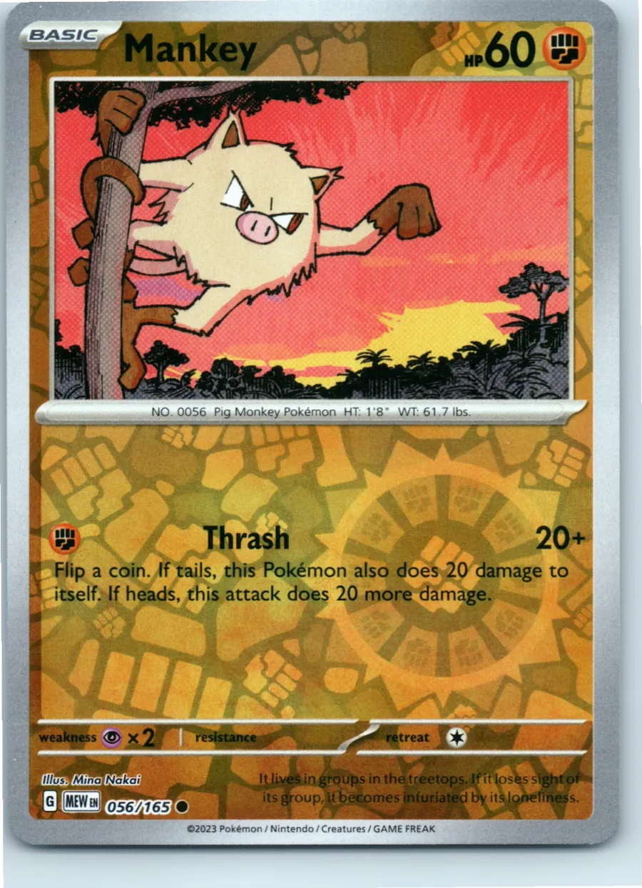 Mankey 056/165 front, the actual card for sale