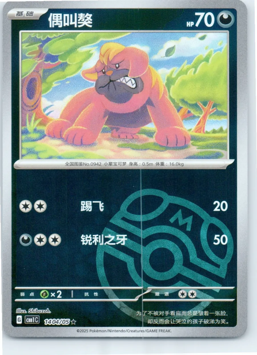 Maschiff (Master Ball Pattern) 1404/05 front, the actual card for sale