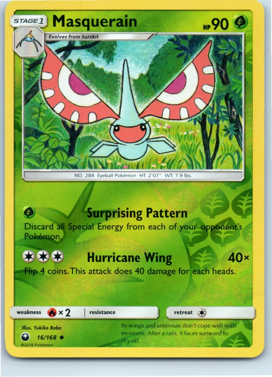 Masquerain 16/168 front, the actual card for sale