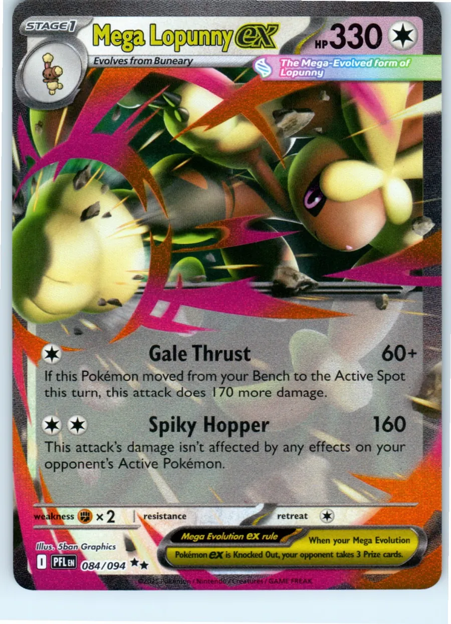 Mega Lopunny ex 084/094 front, the actual card for sale