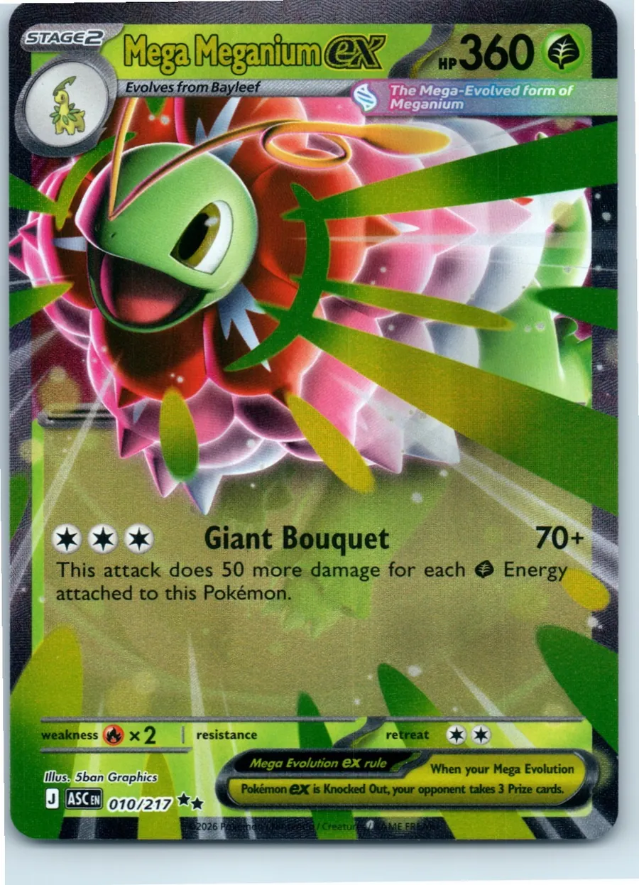Mega Meganium ex 010/217 front, the actual card for sale