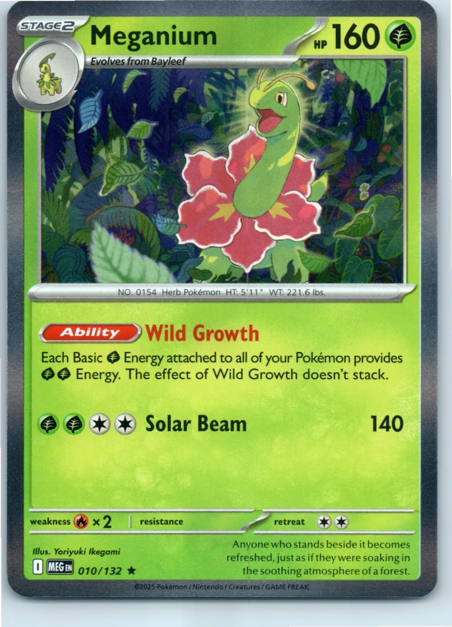 Meganium 010/132 front, the actual card for sale