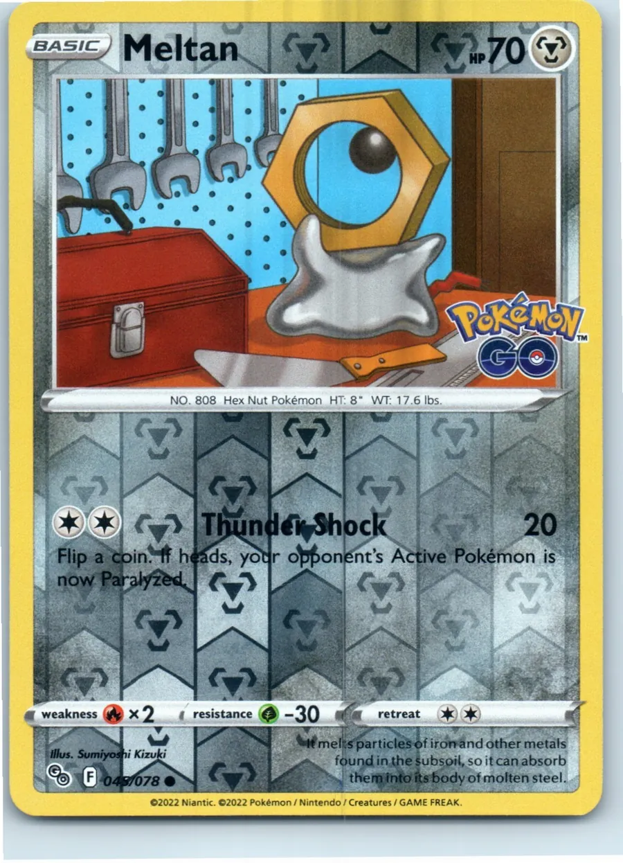 Meltan 045/078 front, the actual card for sale
